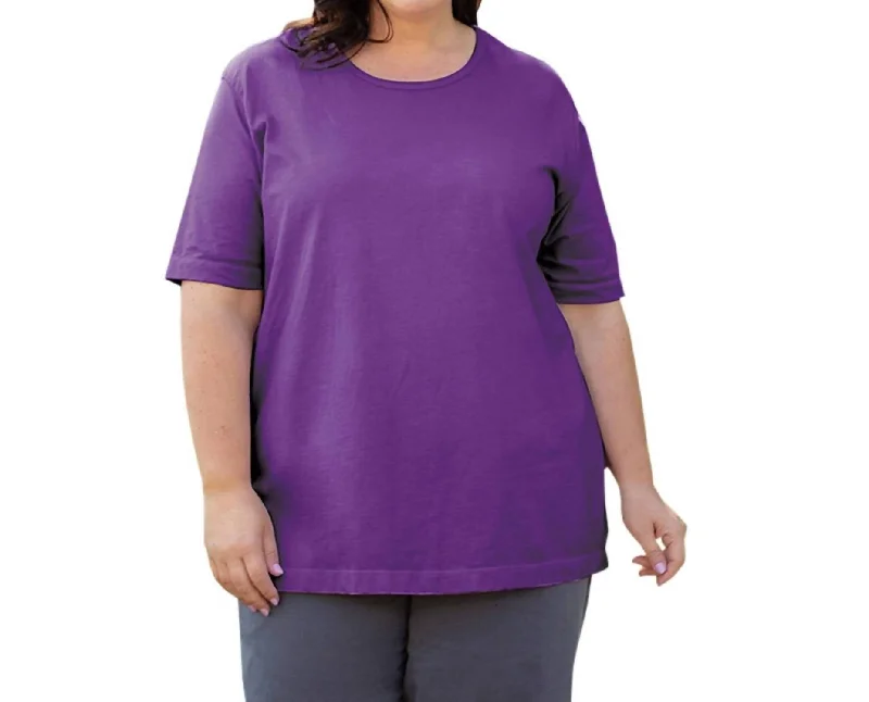 Shop Ladies Clothes Cotton Short Sleeve Tee - Plus In Acai