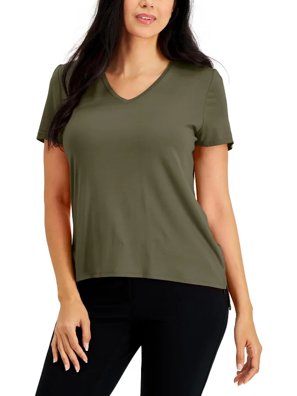 Timeless Classics Womens Hi-Low V-Neck Pullover Top