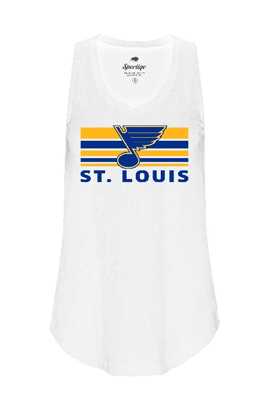 Chic Clothes For Women ST. LOUIS BLUES SPORTIQE LADIES LAGUNA TANK  - WHITE