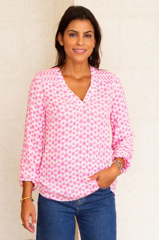 Best Boutiques Online Clea Blouse | Pink/White