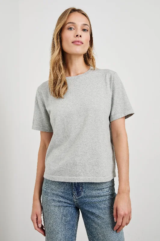 Women's Garments COTTON CASHMERE T-SHIRT - HEATHER GREY