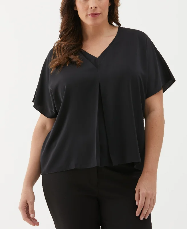 Trendy Online Boutiques Plus Size Layered Dolman Sleeve Blouse