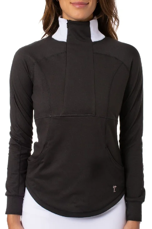 Clothes For Sale Black Contrast Quarter Zip Pullover