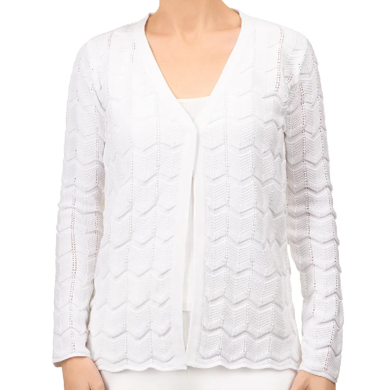 Stylish Loungewear for Women Chevron Cardigan in White