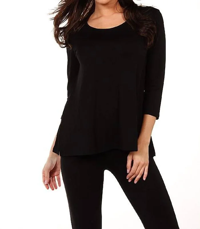 Evening Looks Long-Sleeve Tunic In Black