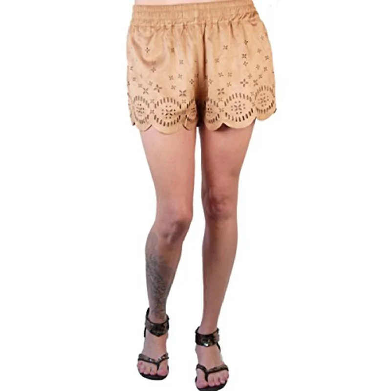 Online Boutiques Affordable Women Lackawanna Blues Faux Suede Shorts In Brown