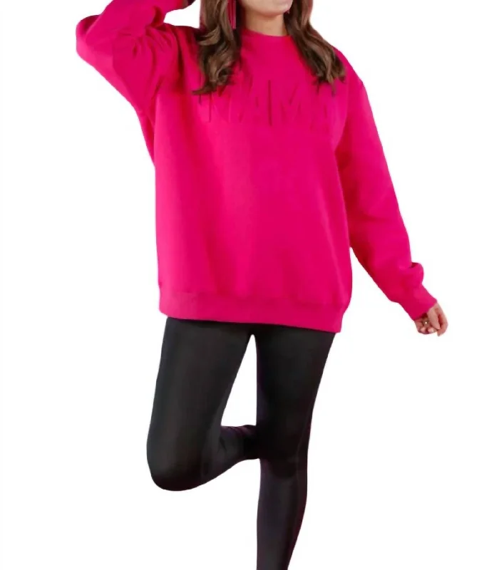 Exclusive Discount Mama Embossed Sweatshirt In Hot Pink