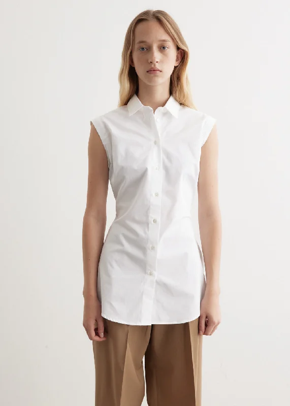 Summer Sale Shaped Poplin Sleeveless Shirt