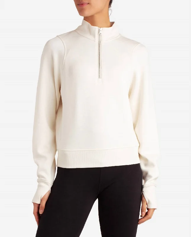 Festival Fashion Cityscape Half Zip Sweatshirt In Birch