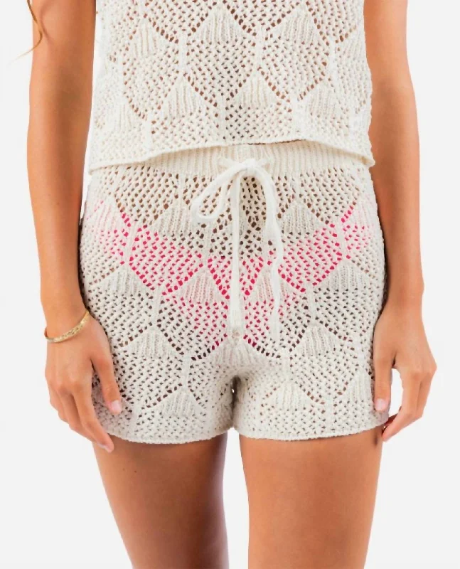 Trendy Women's Wear Island Hopper Crochet Short In Natural