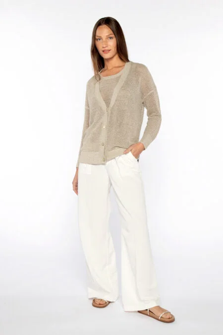 Summer Sale Kinross Cashmere Lurex Mesh Cardigan