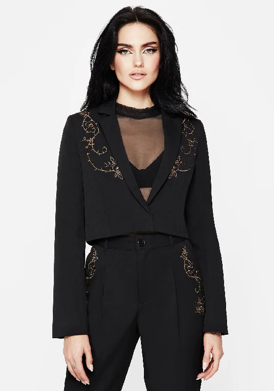 Fashion Sale Vanitas Thorn Embroidered Crop Blazer