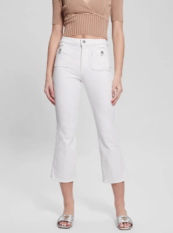 Women Wear Boutique White Tahlia Kick Flare Pants