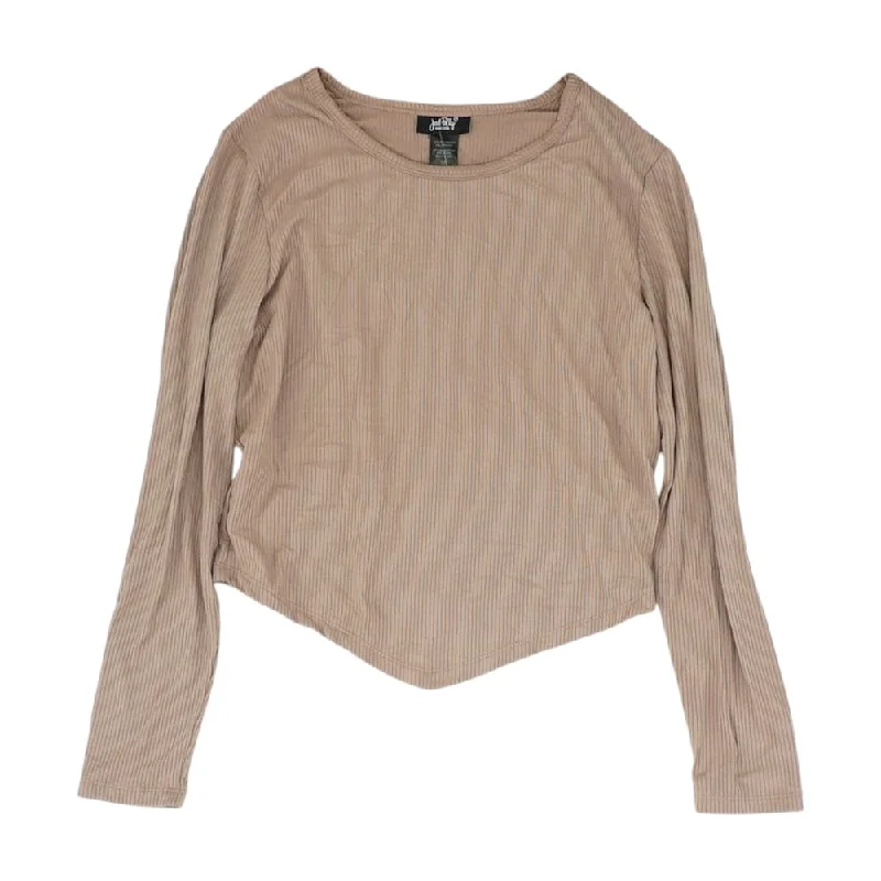 Vibrant Styles Mauve Solid Crewneck Knit Top