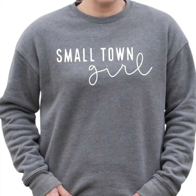 Women's Chic Outerwear Attire Small Town Girl Sweatshirt In Heather Grey