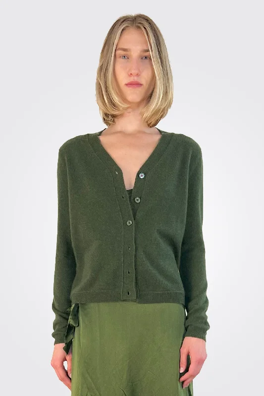 Casual Chic Button Down Cardigan - Utility Green