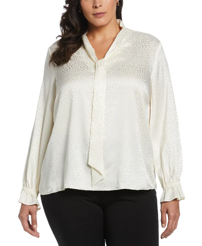 Online Clothing Boutiques Plus Size Tie Front Blouse