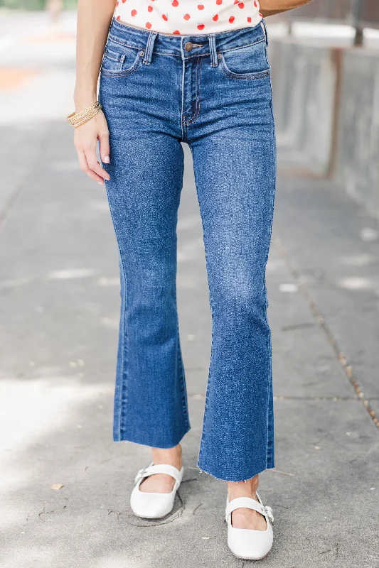 Online Impressions Boutique Loud And Proud Dark Denim Cropped Jeans