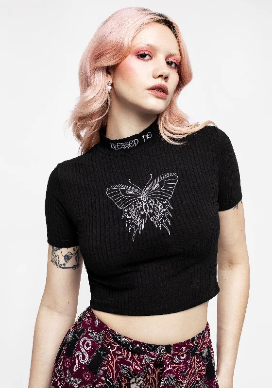 Free Spirited Fashion Dolore Rib Embroidered Crop Top