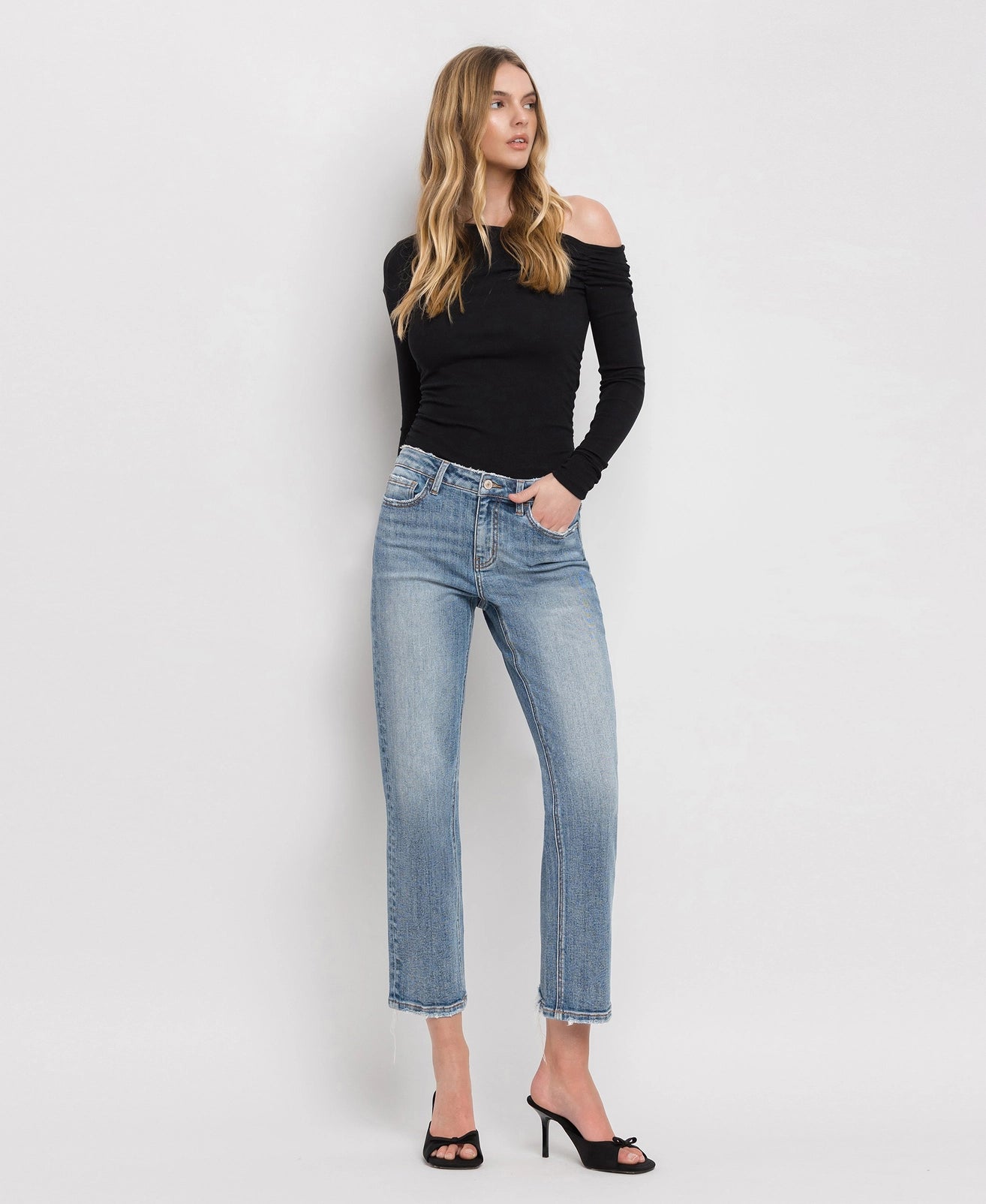 Clearance Sale Lovervet Mid Rise Crop Straight