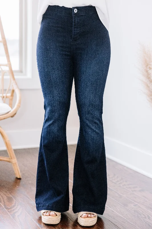 Holiday Special Offers Break It Down Petite Dark Wash Flare Jeans