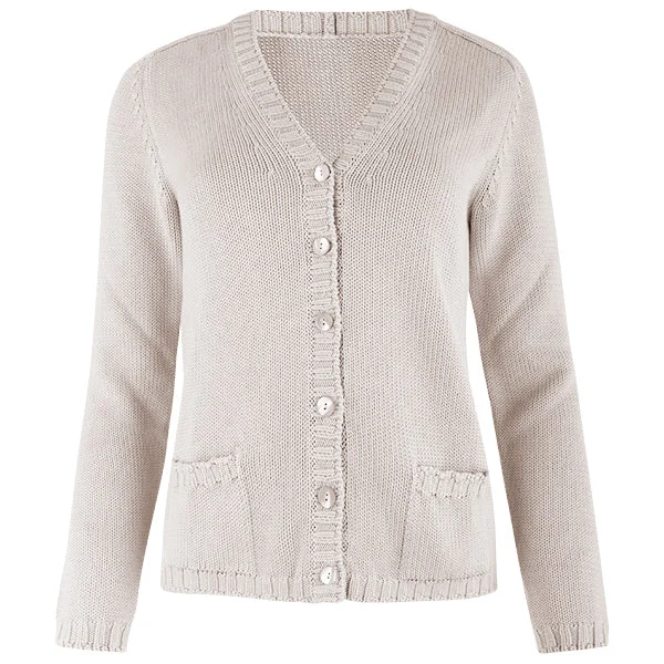 Women's Weekend Outfit Varsity Cardigan in Stone