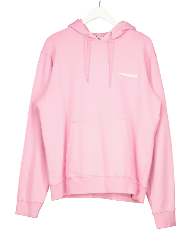 Women's Office Attire Sandro Pink Rubber Cotton Fleece Hoodie UK XXL