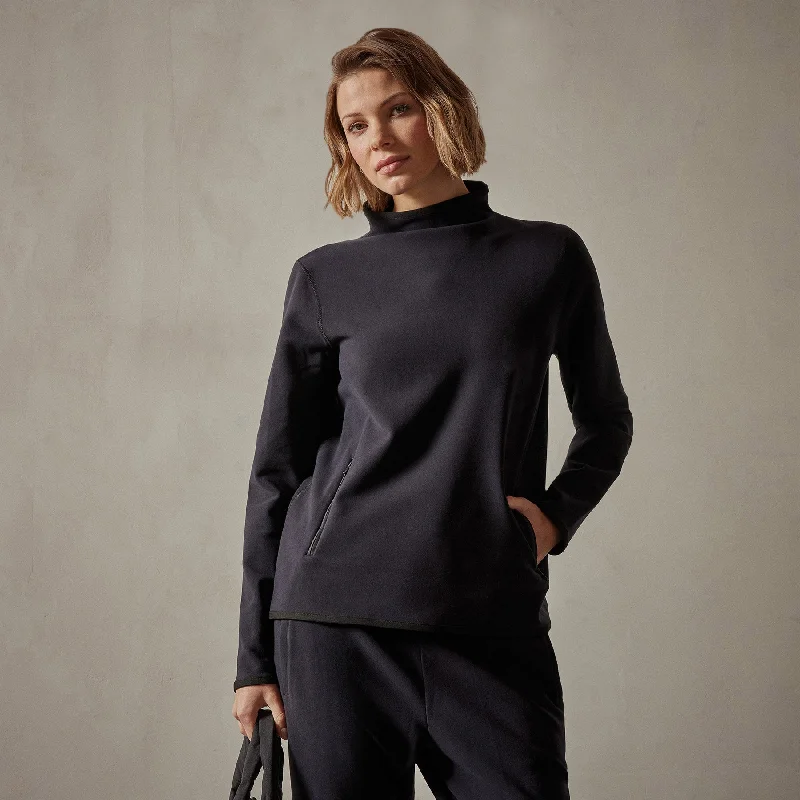 Fashion Essentials Long Sleeve Polar Fleece Turtleneck - Black