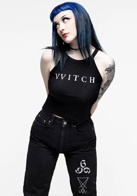 High End Fashion Witch Racer Back Crop Vest