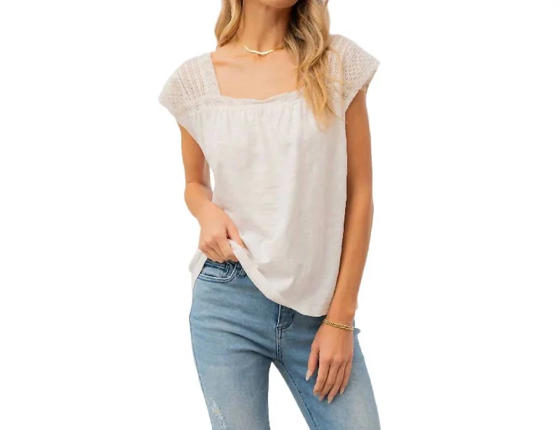 Women's Work Outfit For The Office Matilda Square Neck Top In Off-White