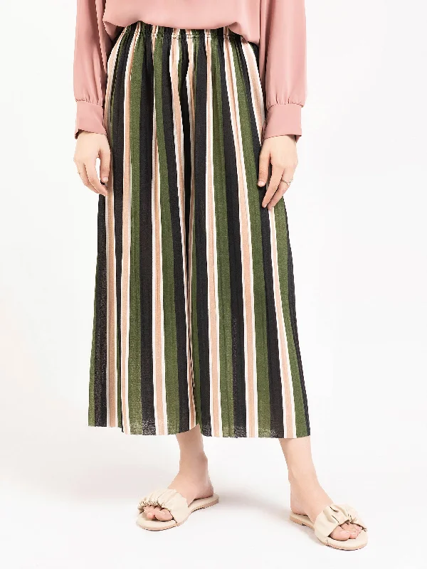 Comfortable Casual Women's Clothing Striped Culotte Pants