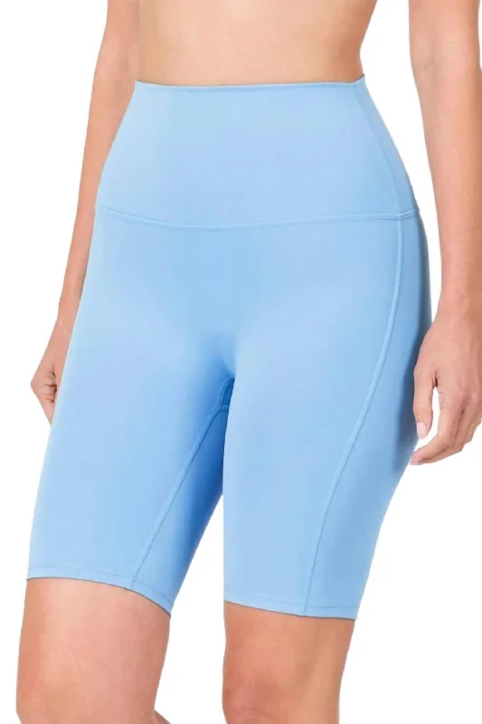 Women's Classic Attire Athletic High Waist Biker Shorts In Spring Blue