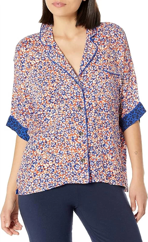 Women's Outfit For The Office Blueberry Fields Short Sleeve T-Shirt In Multi