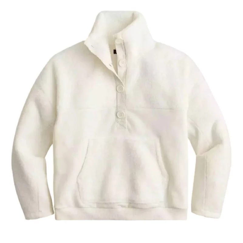 Clothing Online Women's Teddy Sherpa Button-Front Sweatshirt In Ivory