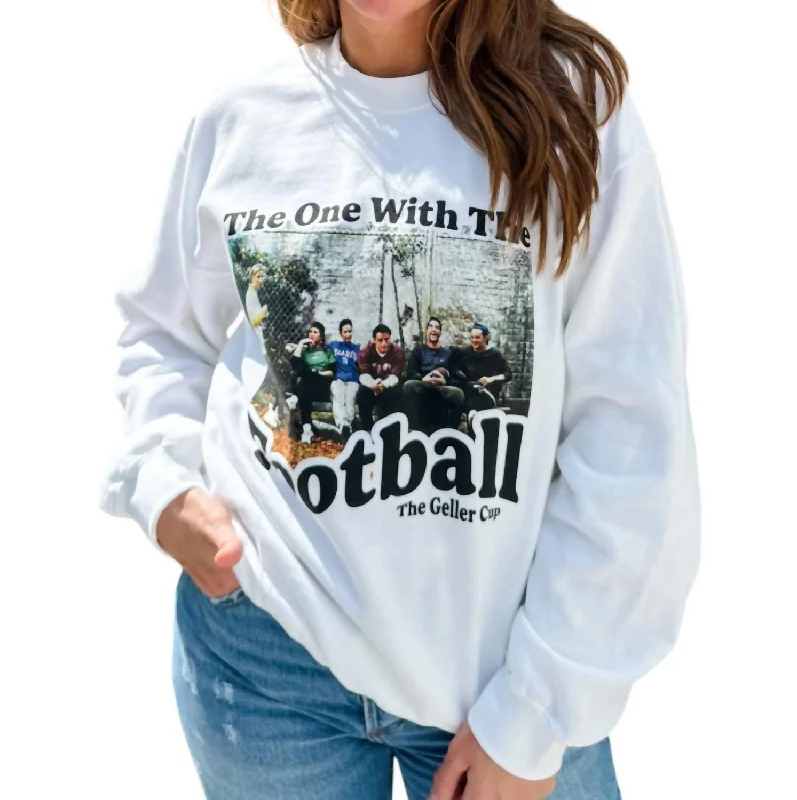 Eclectic Fashion Friends Football Sweatshirt In White