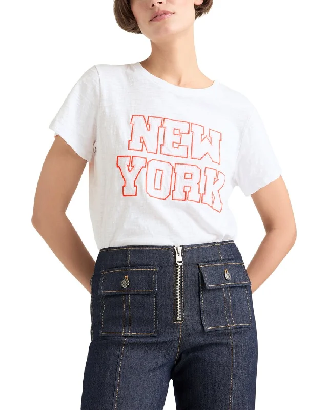 Trendy Women's Dresses Online Cinq à Sept Chain-Stitch Paris New York T-Shirt