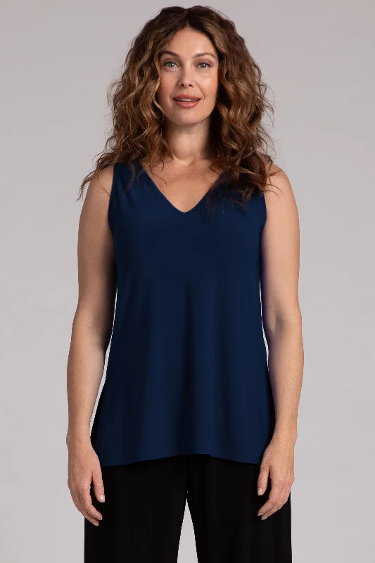 Luxury Women's Fashion Go To V-Neck Tank Relax | Navy