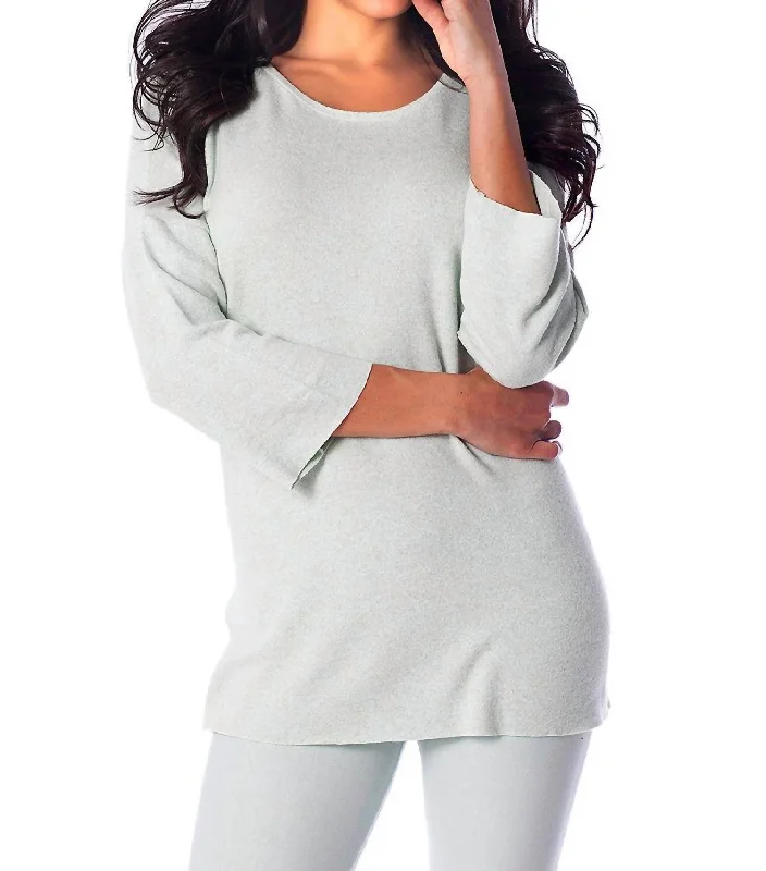 Classic Women's Fashion Lillie Kashmira 3/4 Sleeve Tunic In Mint