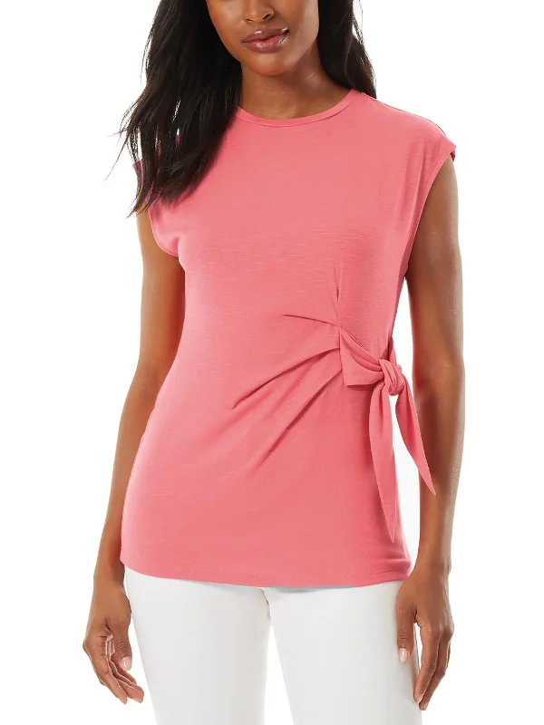 Online Boutiques Womens Slub Side-Tie Pullover Top