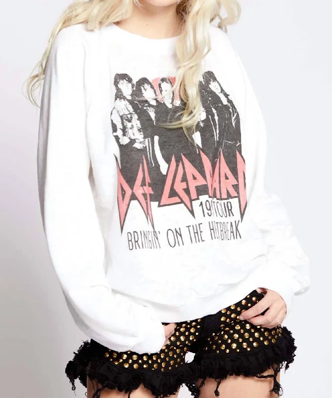 Women Wear Brands Def Leppard Heartbreak Sweatshirt In White