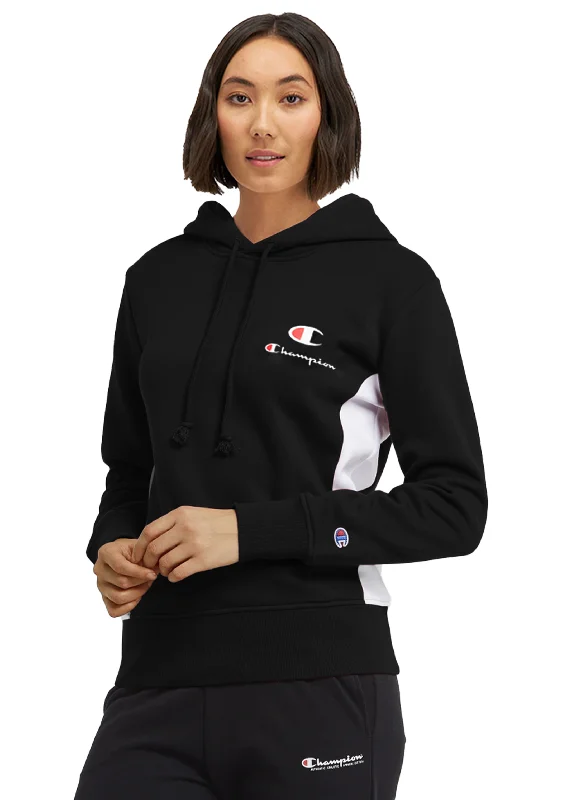 Women's Comfy Attire For Lounging Champion Womens SPS Panel Hoodie <br> CTN3N BAW