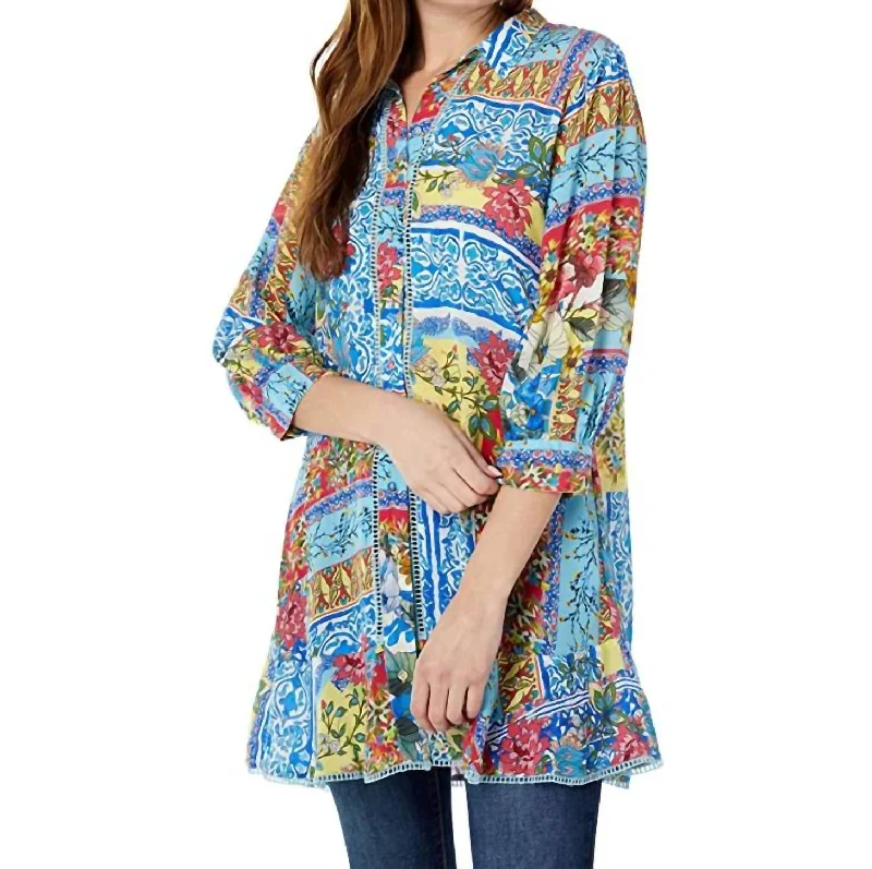 Women's Trendy Outfit Midsummer Sednea Silk Printed Tunic In Multi