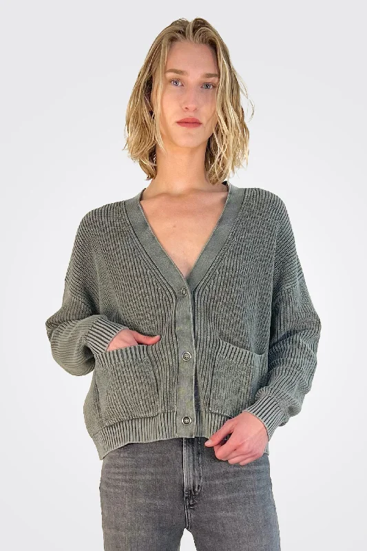 End of Season Sale Alice Deep V Cardigan - Forest Night