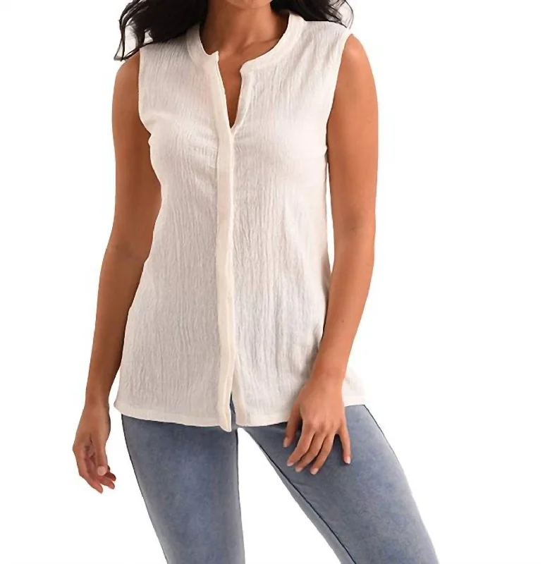 Luxury Fashion Janet Sleeveless Tunic In White