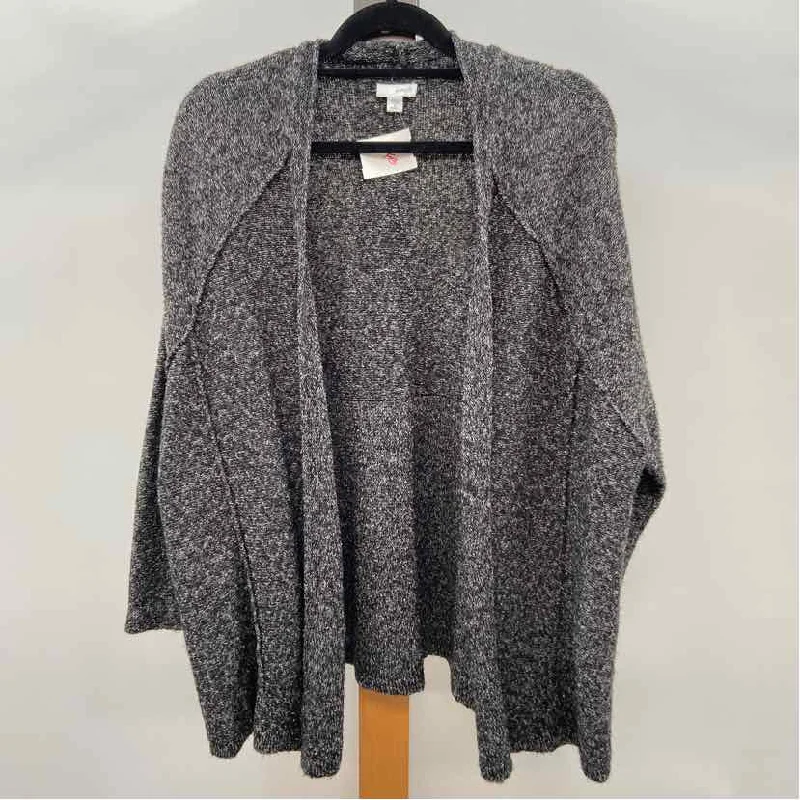 Trend Alert purejill Women's Size 1X Black Heathered Cardigan