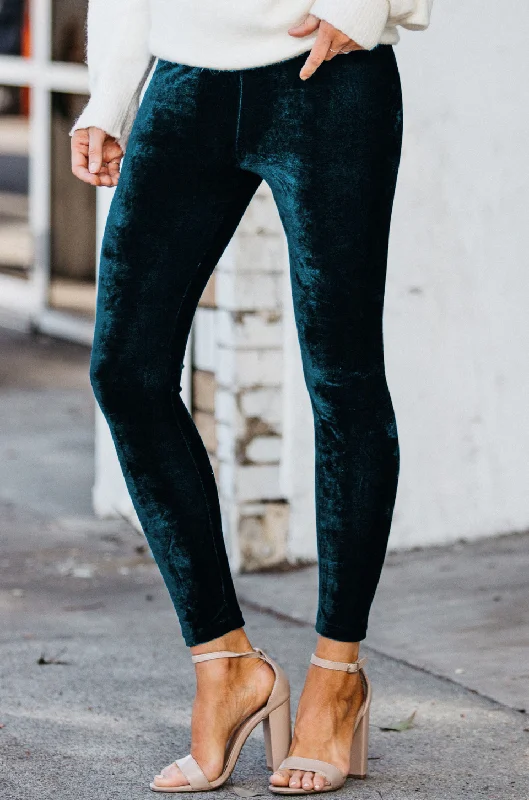 Limited Time Offer Elastic Waist Velour Leggings