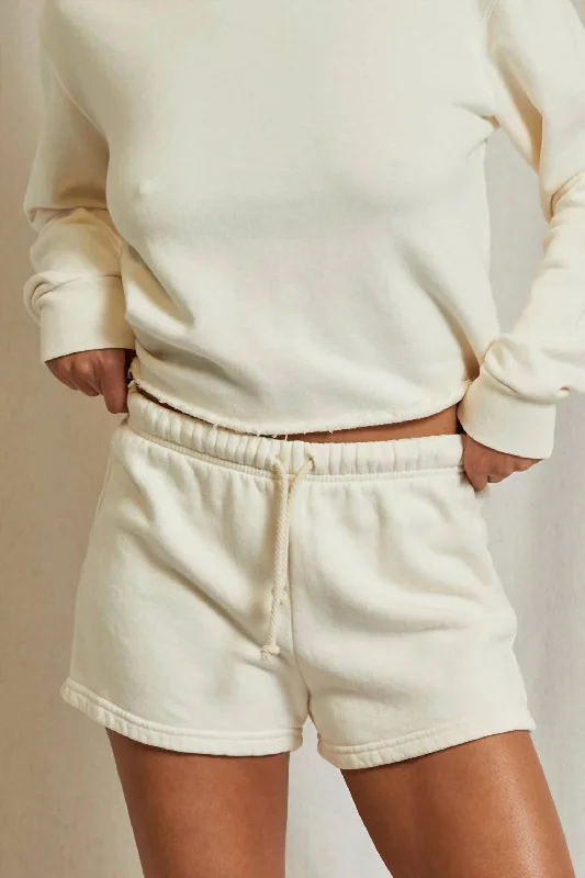 Relaxed Style Aruba Beach Fleece Sweatshort In Bright Ivory