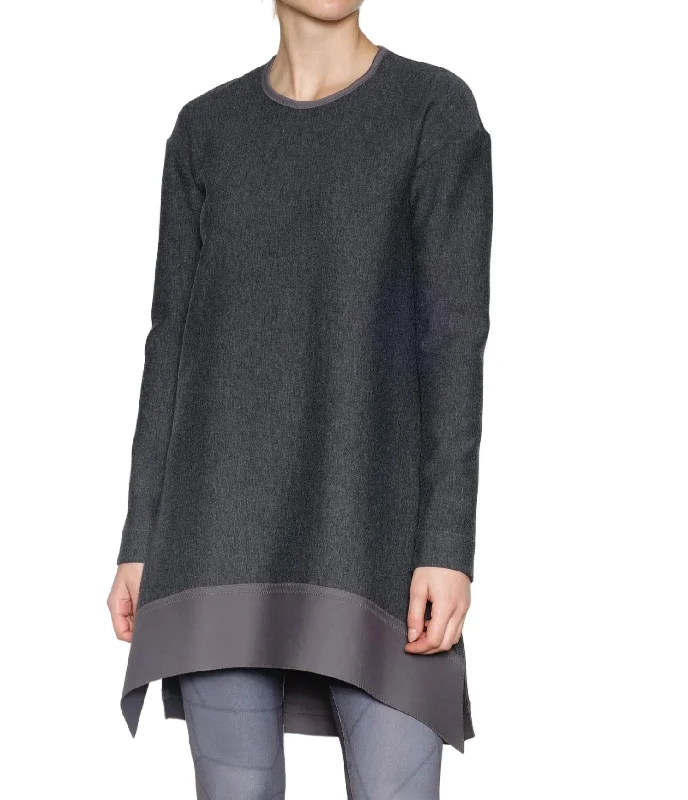 Stylish Women's Clothes for Work and Play Billian Tunic In Grey Mixte/pewter