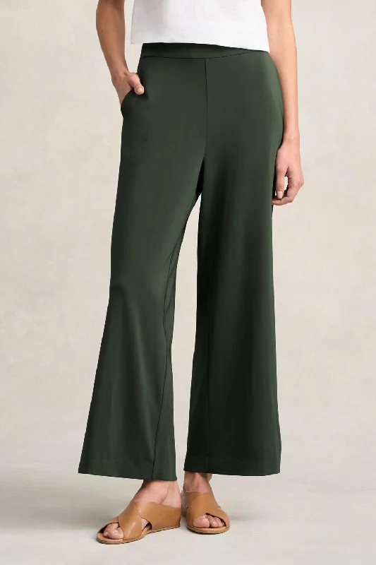 Bold Fashion High Twist Palazzo Pant - Dark Khaki