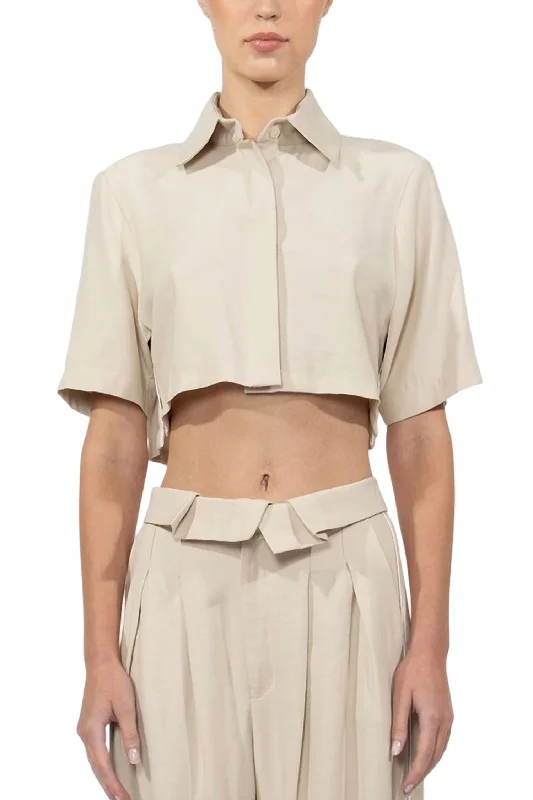 Women's Formal Event Outfit Caja Crop Top In Oat